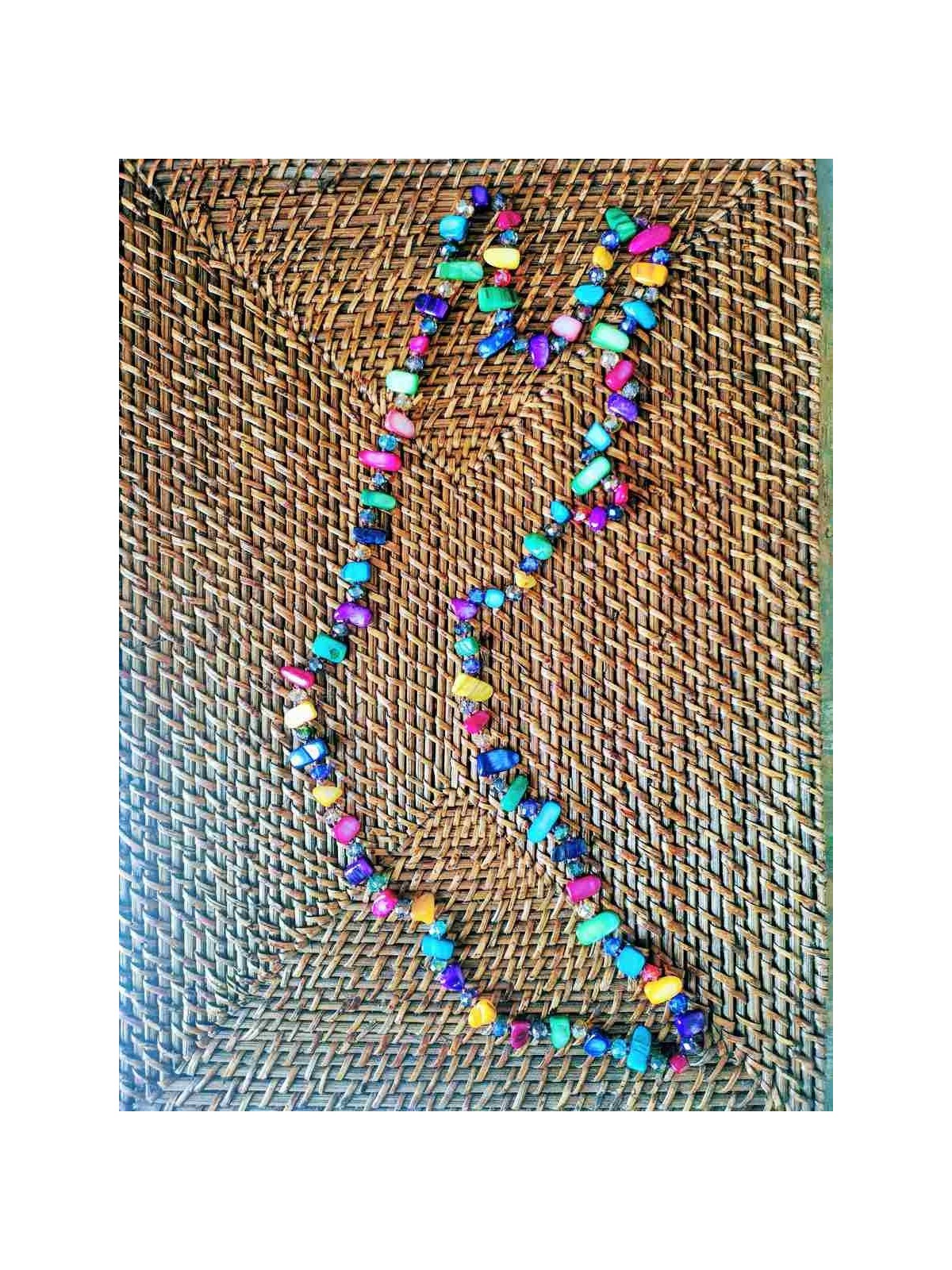 Grand sautoir perles multicolores l Vue de face l Tilleulmenthe mode femme en ligne
