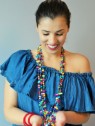 Sautoir perles multicolores l 1 Vue portée l Tilleulmenthe boutique de mode femme en ligne