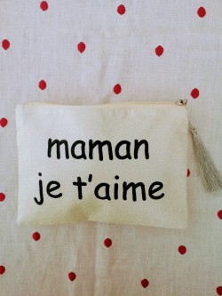 Pochette Maman je t'aime l 1 vue de face l Tilleulmenthe boutique de mode femme en ligne