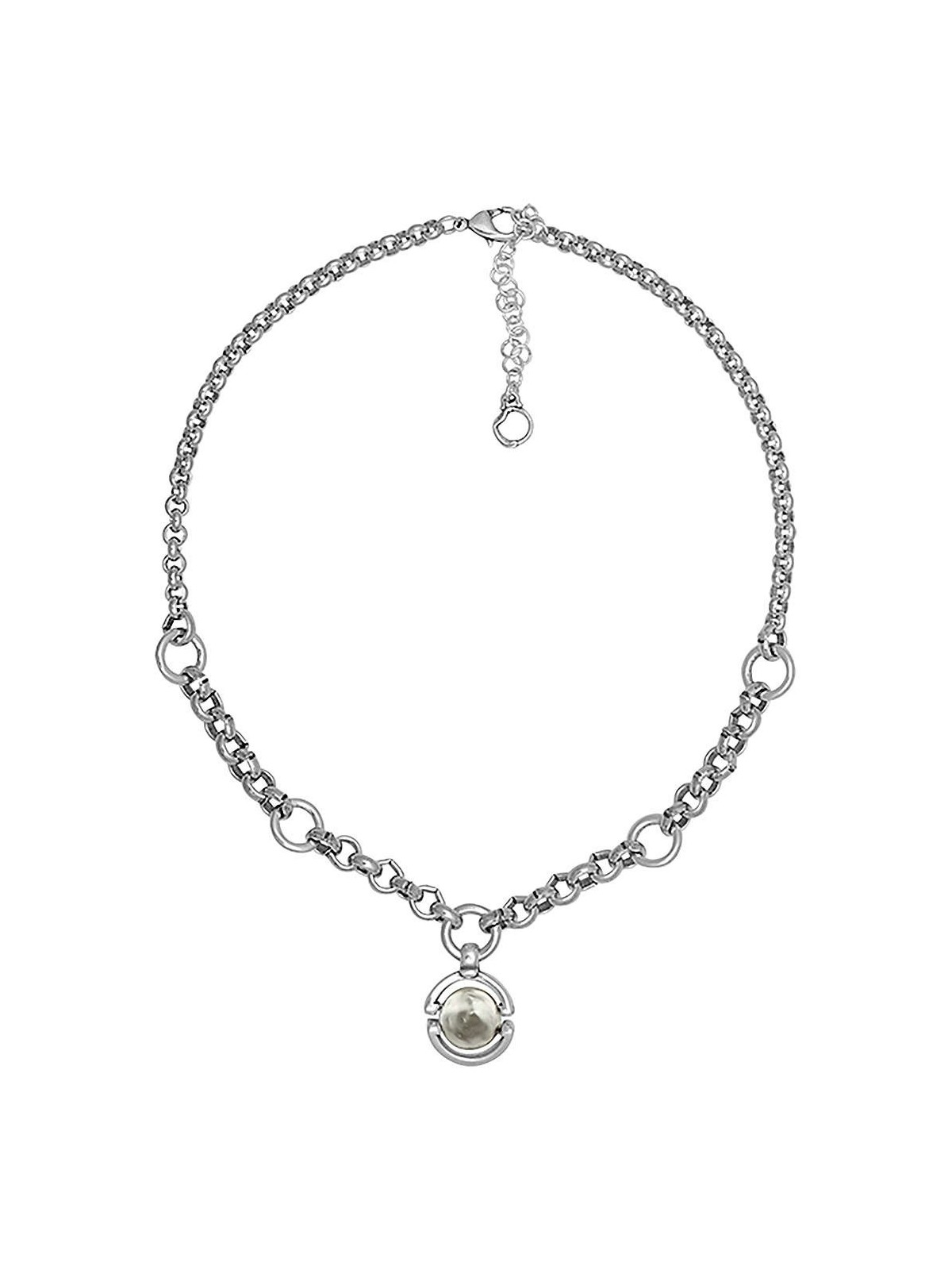 Collier avec détail perles couleur argent | 4 vue collier de face | Tilleulmenthe boutique de mode femme en ligne