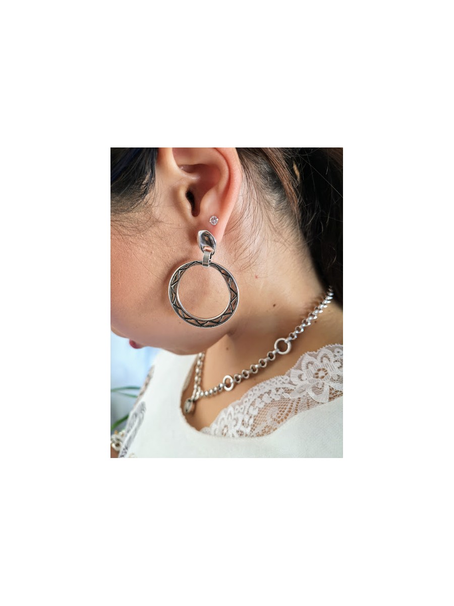 Boucles d'oreilles Ciclon collection Eclipse avec cercle  l 2 vue profil l Tilleulmenthe boutique de mode femme