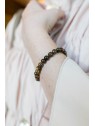 Bracelet œil du tigre couleur chaleureuse  l 3 vue bracelet au poignet seul l Tilleulmenthe boutique de mode femme en ligne