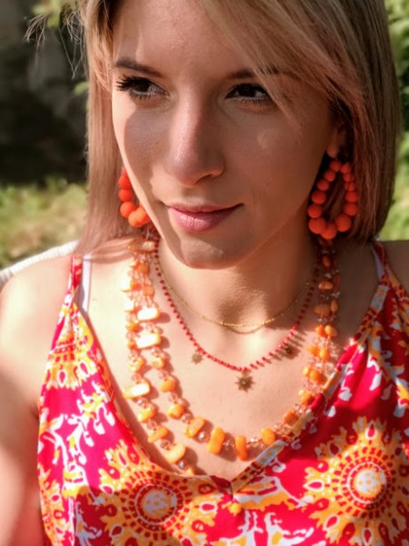Accessoires femme orange | 2 vue de face | Tilleulmenthe boutique de mode femme en ligne