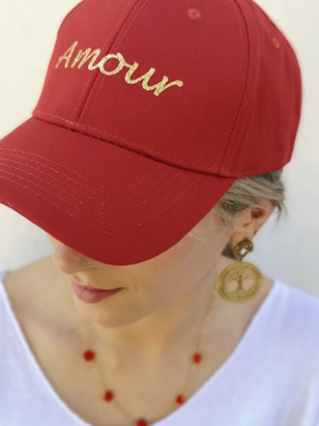 Chapeau-casquette femme avec inscriptions dorées | 3 vue de haut | Tilleulmenthe boutique de mode femme en ligne