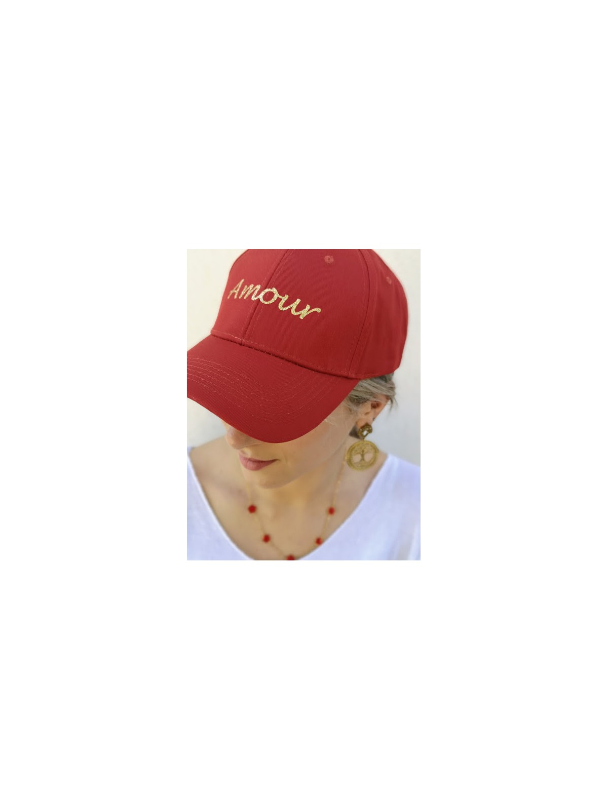 Chapeau-casquette femme avec inscriptions dorées | 3 vue de haut | Tilleulmenthe boutique de mode femme en ligne