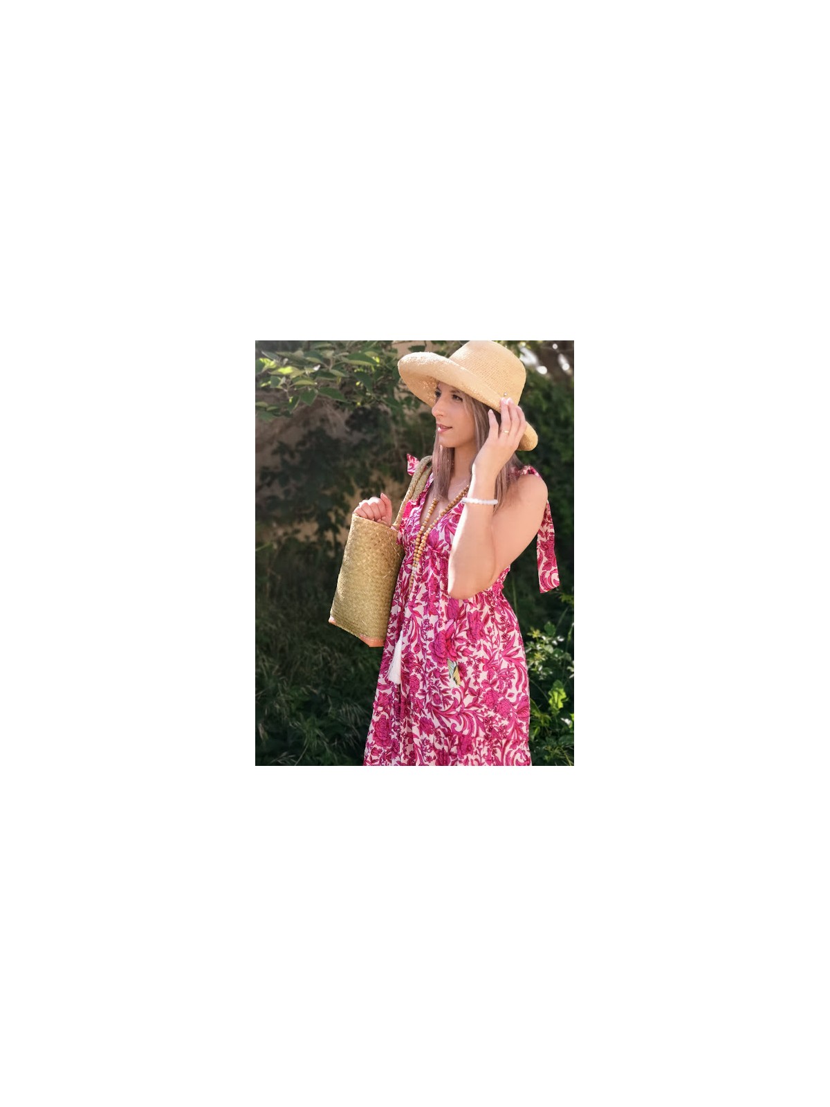 Robe à bretelles rose | 3 vue rapprochée | Tilleulmenthe boutique de mode femme en ligne