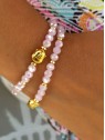 Bracelet matière synthétique motif bouddha doré | 1 vue portée des perles | Tilleulmenthe boutique de mode femme en ligne