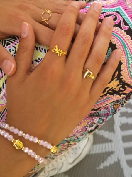 Bracelet avec perles sur élastique | 3 vue avec mains | Tilleulmenthe boutique de mode femme en ligne