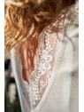 Top avec dentelles au dos, devant et aux manches |1 vue dos rapprochée |Tilleulmenthe boutique de mode femme en ligne