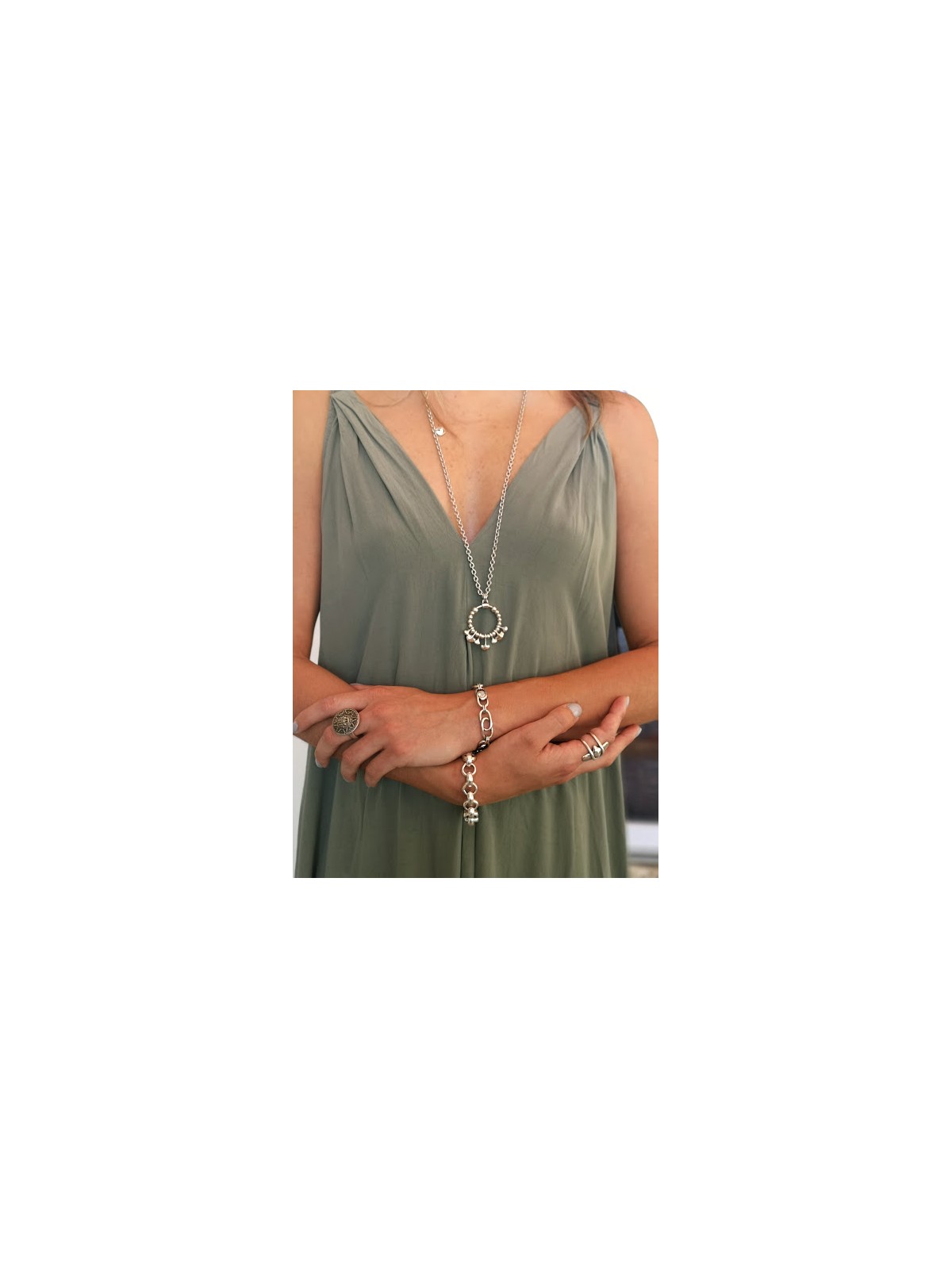 Bracelet Ciclon chaîne maillon | 1 vue portée de face | Tilleulmenthe boutique de mode femme en ligne