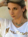 Collier ras-de-cou avec perles turquoise et howlite | 1 vue portee | Tilleulmenthe mode boutique de vetements femme en ligne