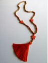 Collier long orange coloré | 2 vue à plat | Tilleulmenthe mode boutique de vêtements femme en ligne