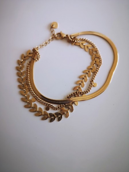 Bracelet doré en acier sans nickel l 2 vue non porté l Tilleulmenthe mode boutique de vêtements en ligne