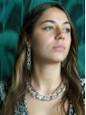 Boucles d'oreilles pendantes avec mailles gourmettes l 3 vue 3/4 l Tilleulmenthe mode boutique de vêtements femme en ligne