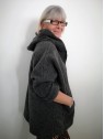 Veste gris anthracite manches longues l 2 vue profil l Tilleulmenthe mode boutique de vêtements femme en ligne