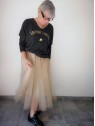 Jupe en tulle champagne l 1 vue portée l Tilleulmenthe mode boutique de vêtements femme en ligne