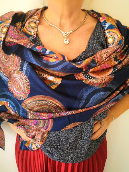 Foulard tricolore l 2 vue de face l Tilleulmenthe mode boutique de vêtements femme en ligne