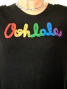 Pull col rond écritures ohlala colorées l 3 vue rapprochée l Tilleulmenthe mode boutique de vêtements femme en ligne