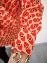 Blouse ample à motifs oranges l 4 vue manche l Tilleulmenthe mode boutique de vêtements femme en ligne