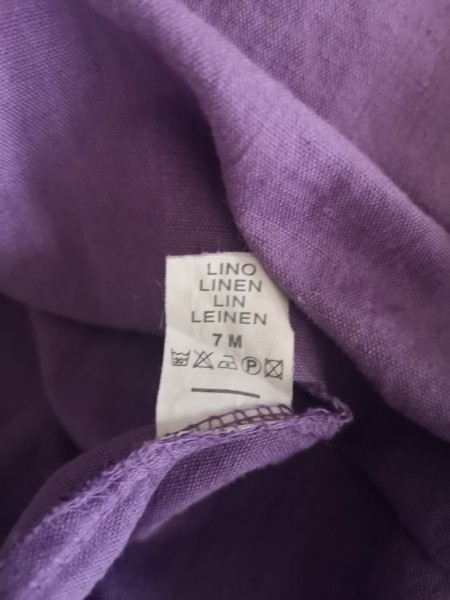 Robe mi)longue violette avec boutons nacrés l 5 vue tissu l Tilleulmenthe mode boutique de vêtements femme en ligne