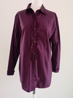 Robe chemise violette l 1 vue de face l Tilleulmenthe mode boutique de vêtements femme en ligne