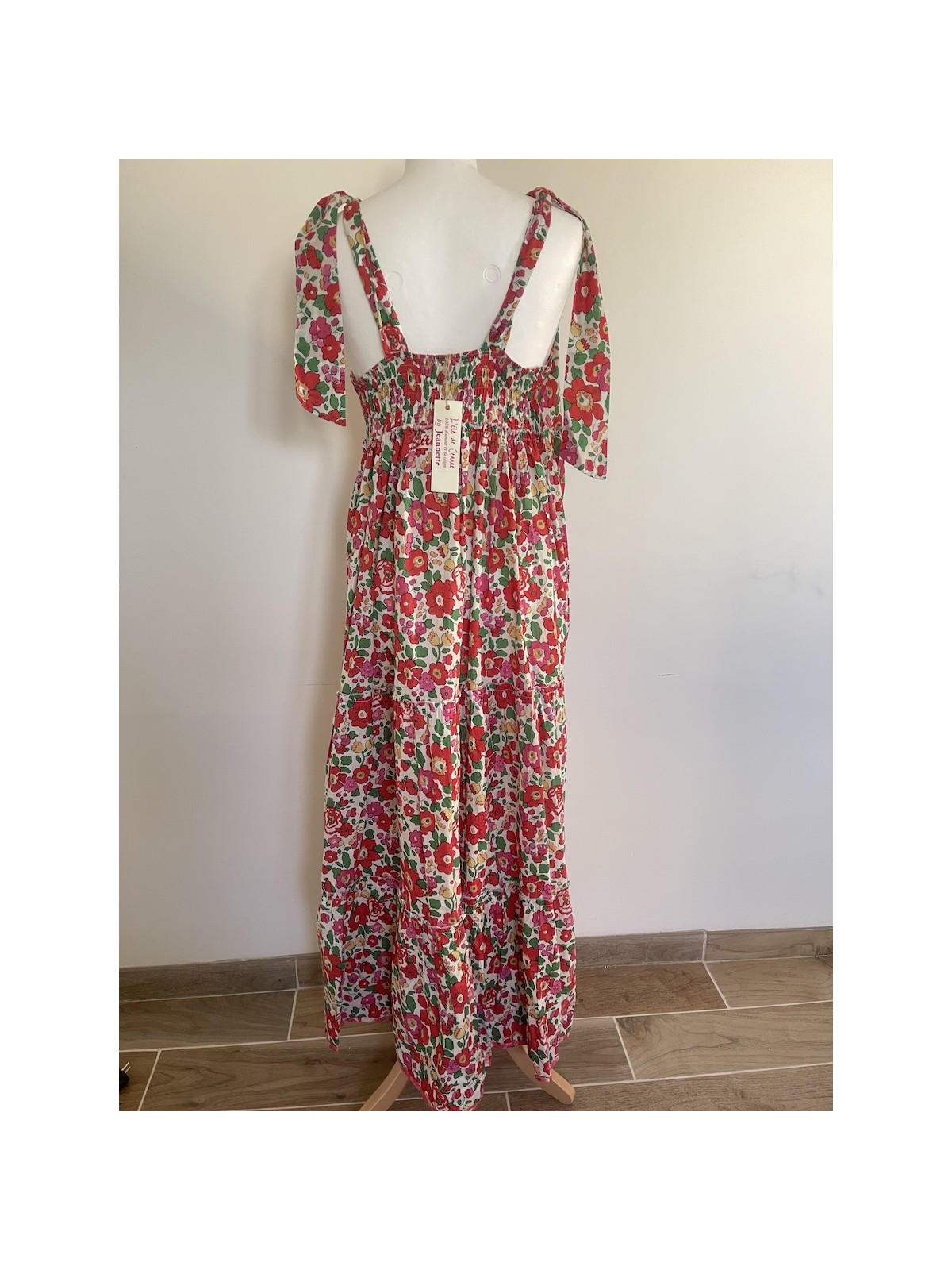 Robe longue fleurie avec poches l 2 vue de dos l Tilleulmenthe mode boutique de vêtements femme en ligne