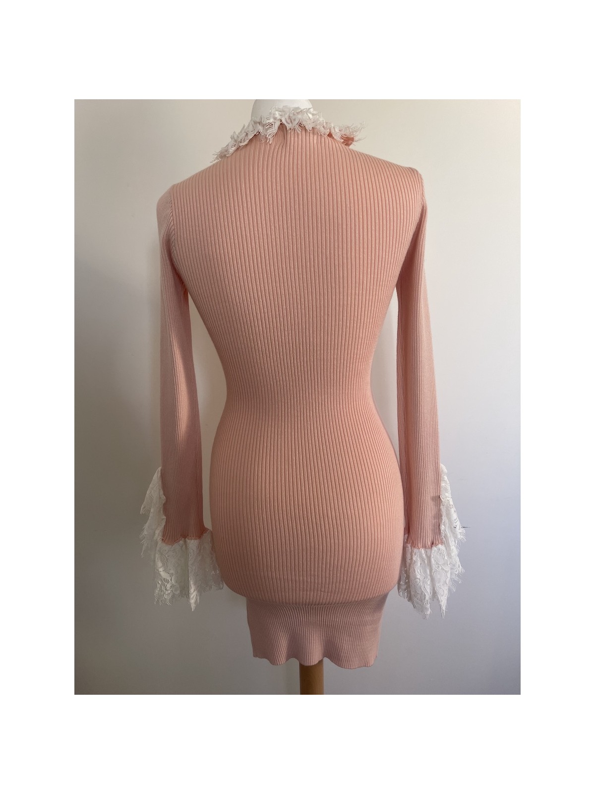 Robe rose manches longues l 2 vue de dos l Tilleulmenthe mode boutique de vêtements femme en ligne