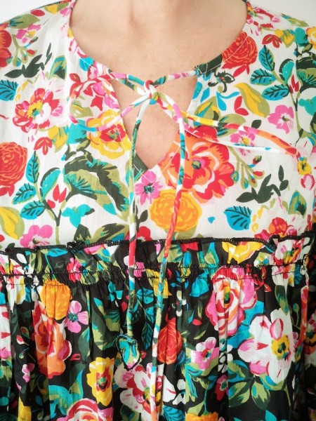 Tunique fleurie colorée l 4 vue col l Tilleulmenthe mode boutique de vêtements femme en ligne