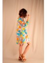 Robe chemise manches longues à fleurs l 3 vue de profil l Tilleulmenthe mode boutique de vêtements femme en ligne