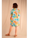 Robe tunique colorée à fleurs avec col chemise l 2 vue de dos l Tilleulmenthe mode boutique de vêtements femme en ligne