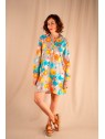 Robe tunique fleurie avec broderies anglaises l 1 vue de face l Tilleulmenthe mode boutique de vêtements femme en ligne