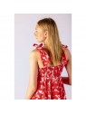 Robe longue à fleurs rouge et blanche l'Été de Jeanne l 4 vue motifs l Tilleulmenthe mode boutique de vêtements femme en ligne