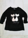 Pull fin noir motifs chats crème beige l 3 vue de face l Tilleulmenthe mode boutique de prêt à porter femme en ligne