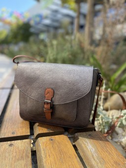 Sac à main argenté caramel l 1 vue de face l Tilleulmenthe mode boutique de vêtements femme en ligne