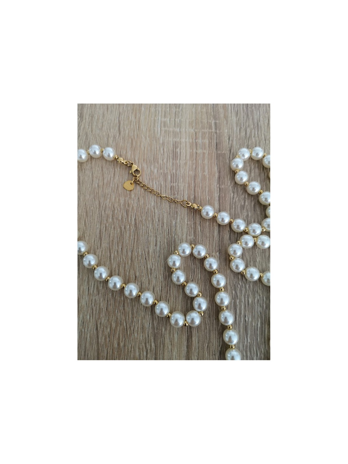 Sautoir avec perles pendentif croix strass l 3 vue chaîne dorée l Tilleulmenthe mode boutique de prêt à porter femme en ligne