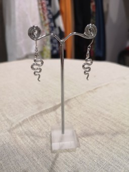 Boucles d'oreilles argenté serpent l 1 vue de face l Tilleulmenthe mode boutique de vêtements femme en ligne