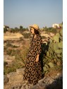 Robe longue Bagatelle 100% coton choco et noir l 2 vue profil l Tilleulmenthe mode boutique de prêt à porter femme en ligne