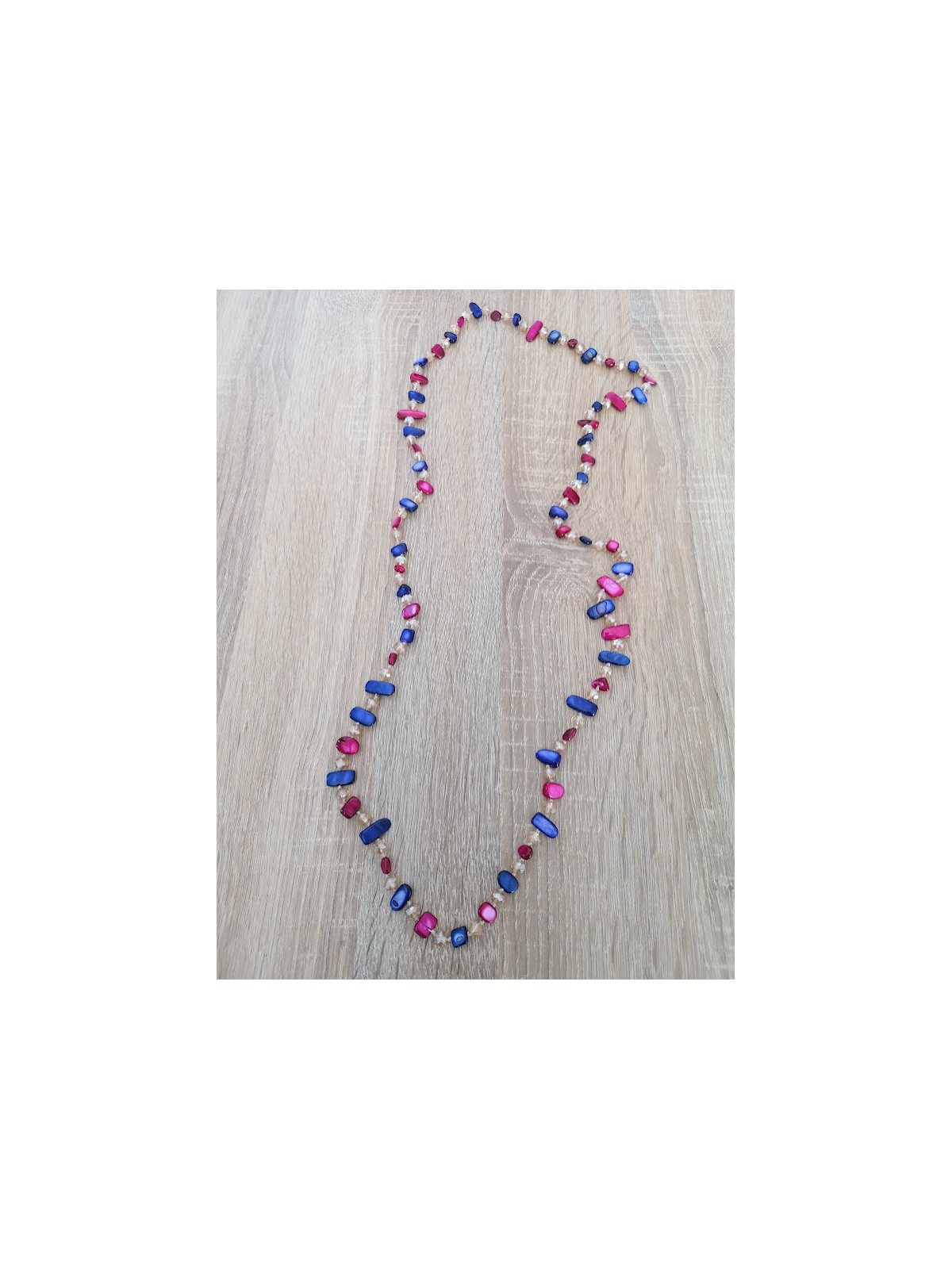 Sautoir perles bleues et roses l 1 vue collier l Tilleulmenthe mode boutique de vêtements femme en ligne