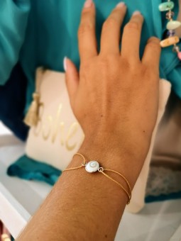 Bracelet fantaisie Œil de Sainte Lucie l 1 vue porté l Tilleulmenthe mode boutique de vêtements femme en ligne