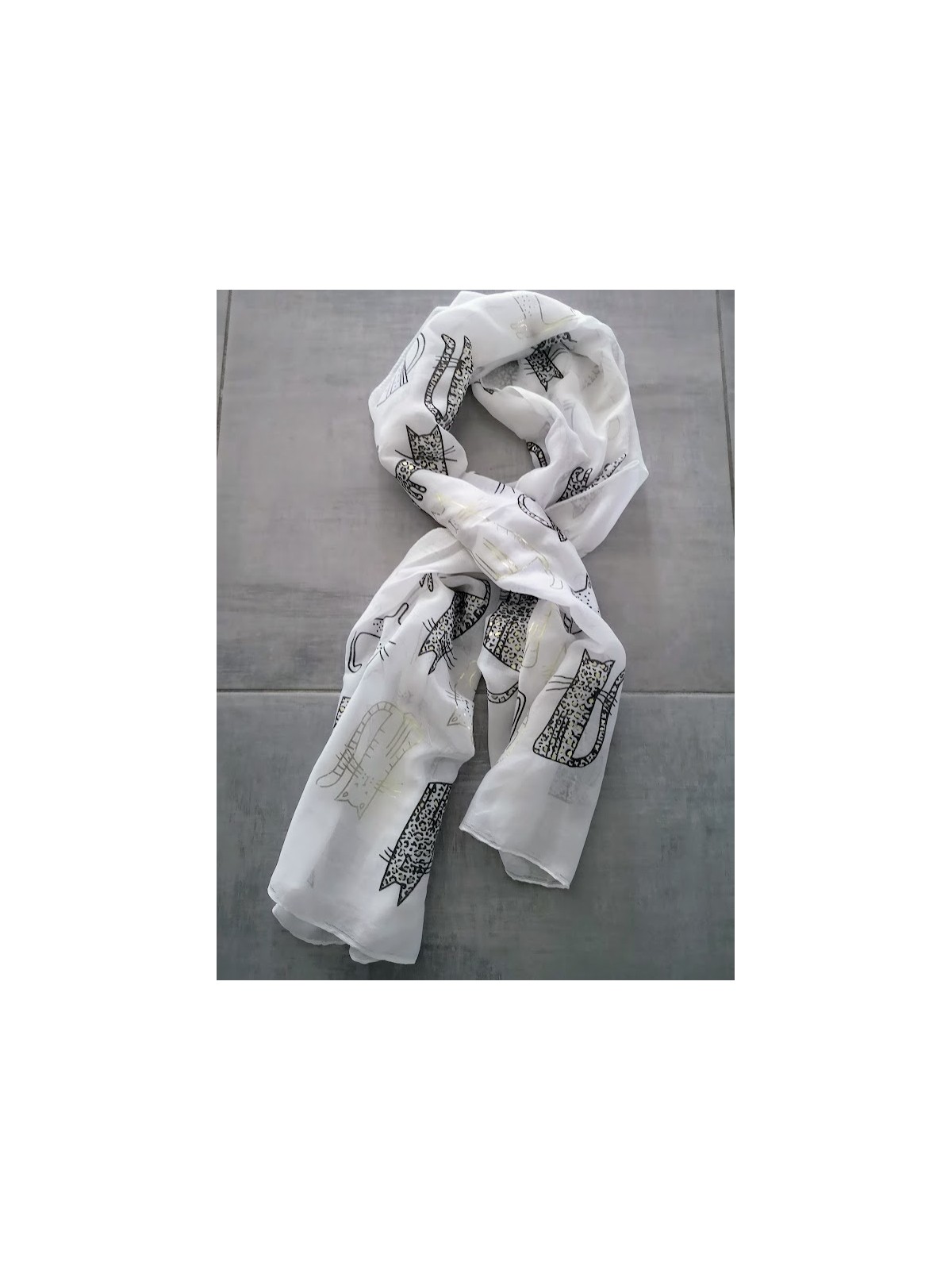 Foulard blanc l 1 vue entier l Tilleulmenthe mode boutique de vêtements femme en ligne