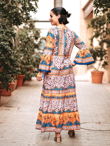 Robe à motifs Isla Bonita 100% Coton l 2 vue de dos l Tilleulmenthe mode boutique de vêtements femme en ligne