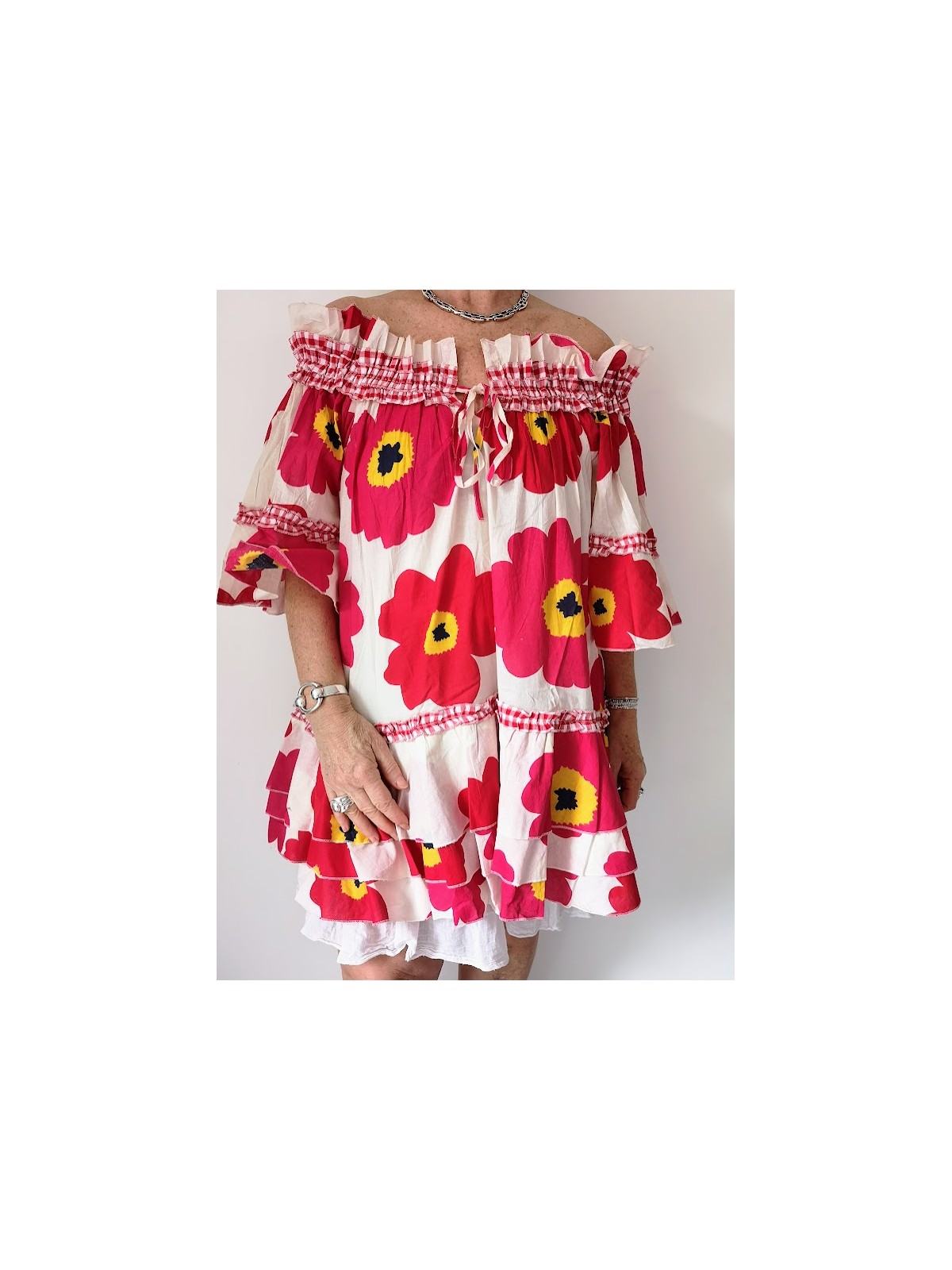 Blouse oversize colorée à fleurs l 2 vue motifs floraux l Tilleulmenthe mode boutique de vêtements femme en ligne