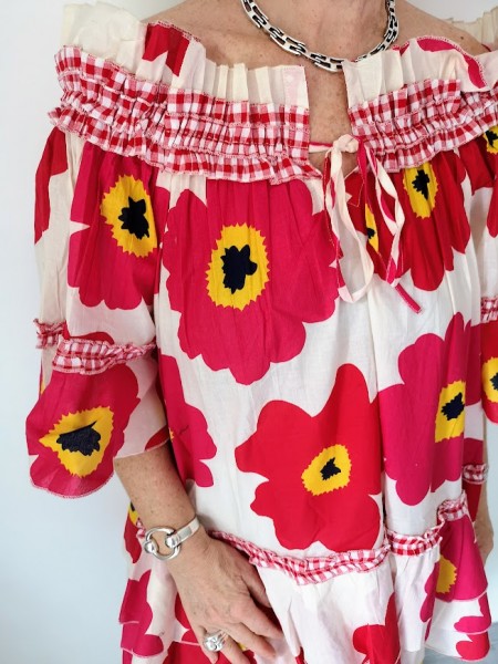 Blouse ample à volants colorés l'Été de Jeanne l 3 vue imprimé floral l Tilleulmenthe mode boutique de vêtements femme en ligne
