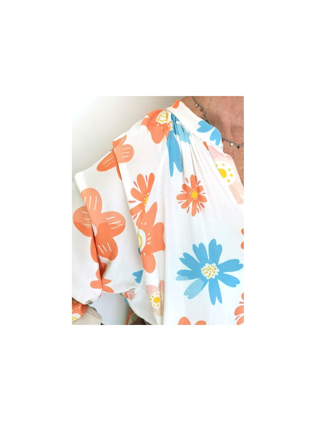Blouse marguerite colorée l 3 vue motifs fleurs l Tilleulmenthe mode boutique de vêtements femme en ligne