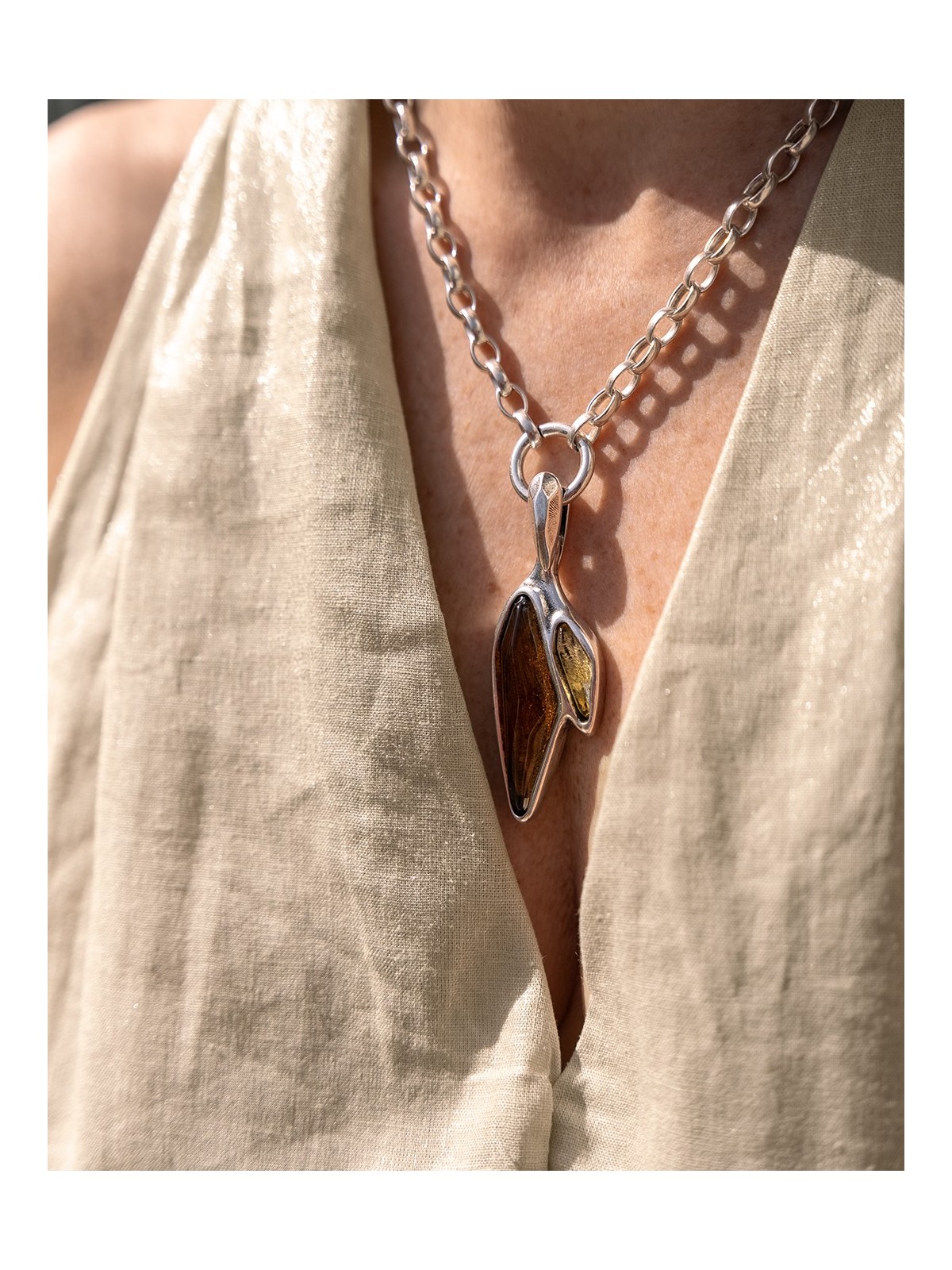 Collier Ciclon plaqué argent l 5 vue collier porté l Tilleulmenthe mode boutique femme en ligne