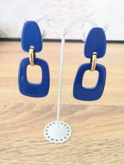Boucles d'oreilles pendantes bleu électrique l 1 vue couleurs l Tilleulmenthe mode boutique de vêtements femme en ligne