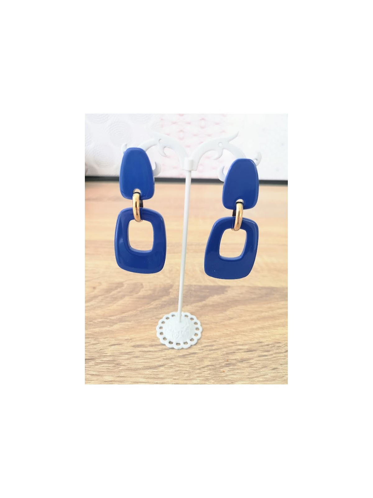 Boucles d'oreilles pendantes bleu électrique l 1 vue couleurs l Tilleulmenthe mode boutique de vêtements femme en ligne