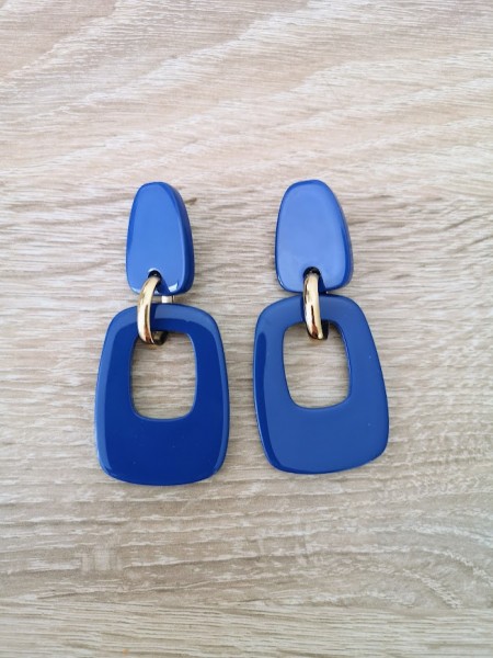 Boucles d'oreilles formes géométriques bleu l 2 vue bijou l Tilleulmenthe mode boutique de vêtements femme en ligne