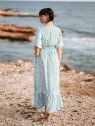 Robe longue manches courtes col V Isla Bonita l 2 vue imprimé l Tilleulmenthe mode boutique de vêtements femme en ligne
