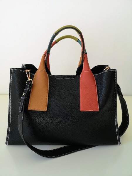 Sac à main femme colorée en matière synthétique l 2 vue anses colorées l Tilleulmenthe mode boutique de vêtements femme en ligne